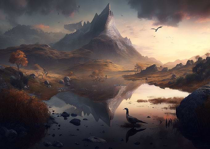 Lake with Mountain
