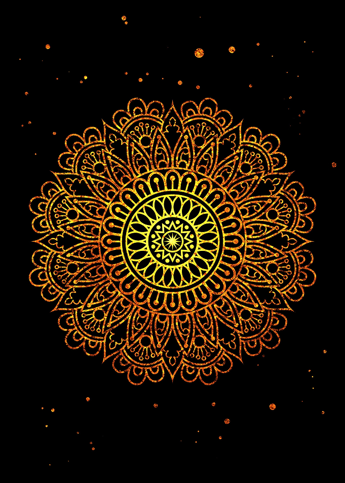 Gliter gold floral