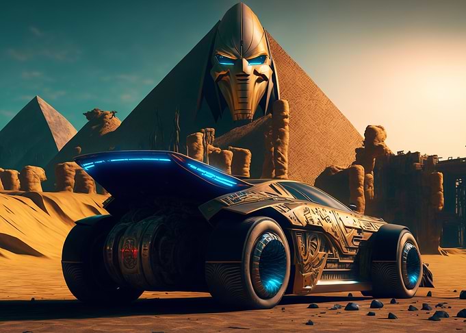 Neon Futuristic Car