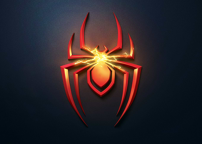 Miles Morales' Electric Spider Emblem - Horizontal