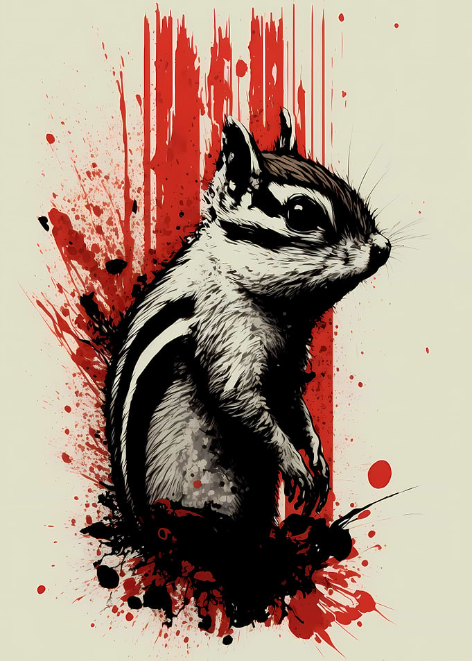 Chipmunk Ink Painting