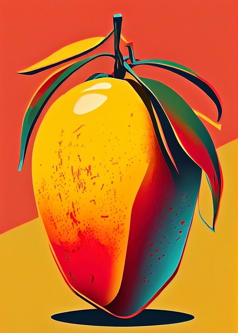 Yellow Mango Wall Art — kitchen metal wall art