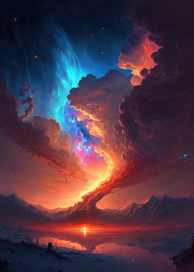 Red and Blue Epic Sky