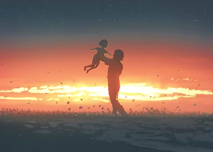 silhouette of the father