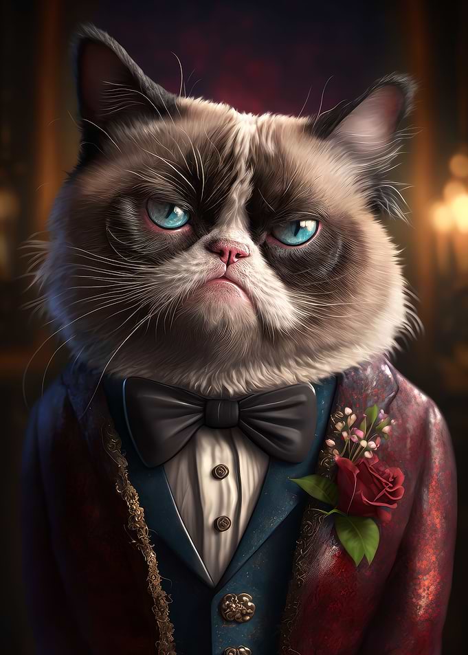 Grumpy Cat Fancy Suit