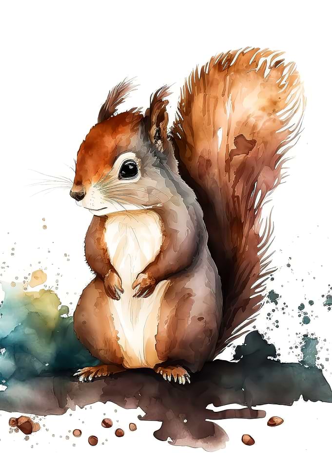 Squirrel Watercolour