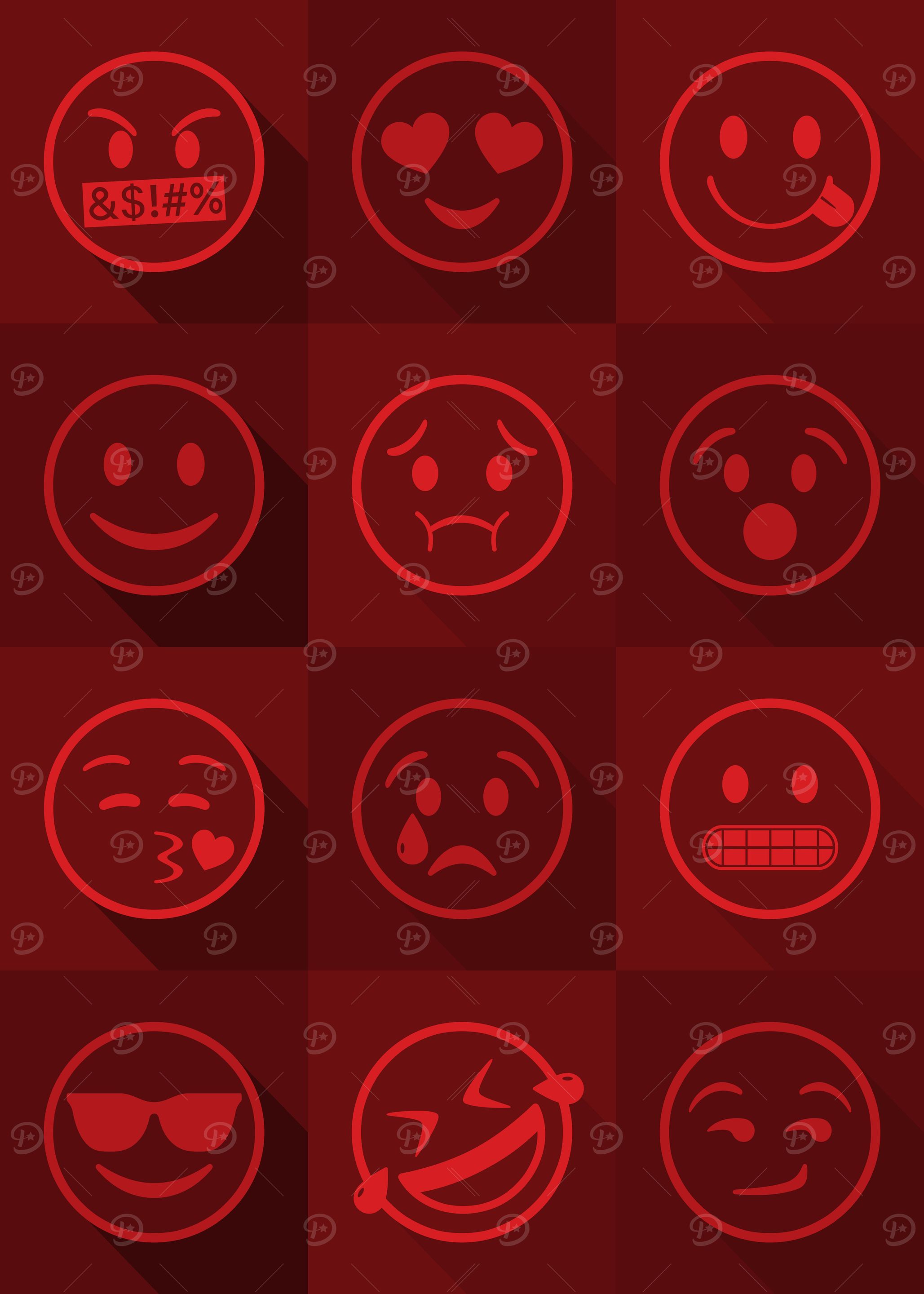 Emoji Expressions Red