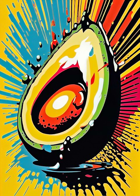 Avocado Madness — kitchen metal wall art