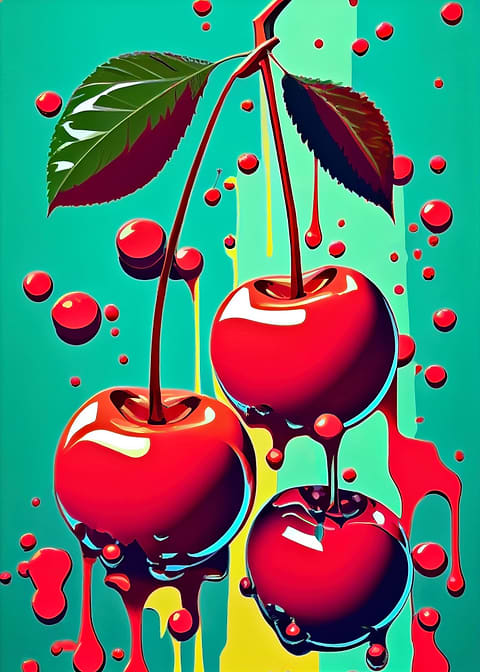 Cherry Bomb — kitchen metal wall art
