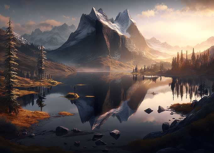 Landscape with Mountains