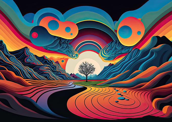 Woman in mountains AI Art