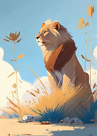 Lion in the savannah