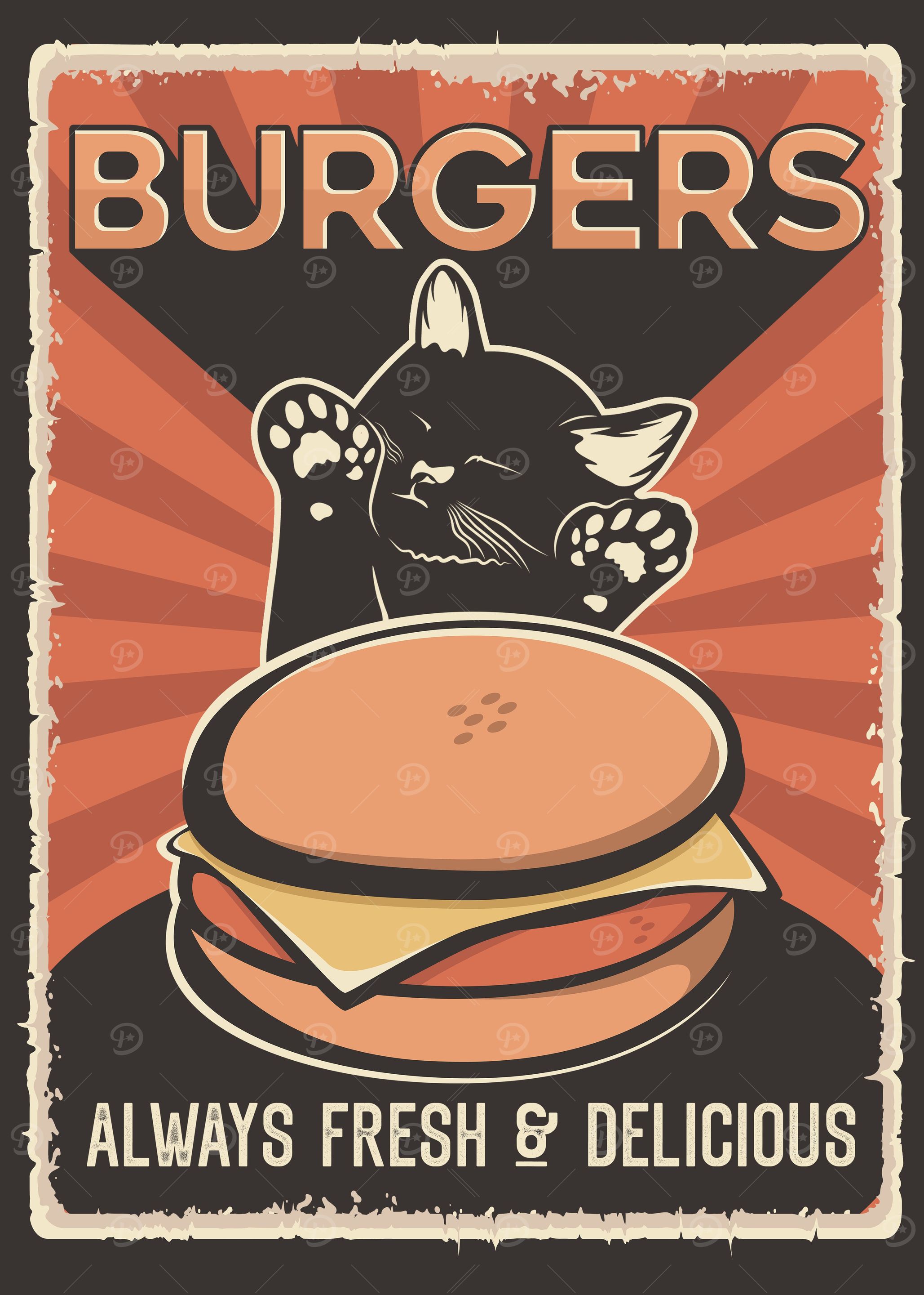Cat wants the burger