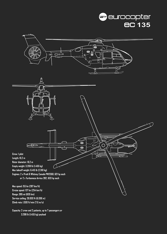 Eurocopter EC135 blueprint
