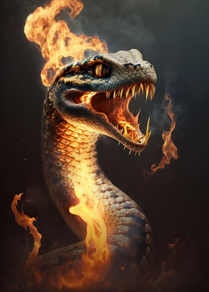 Snake with fire