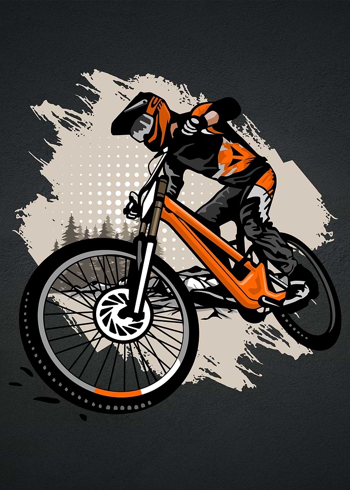downhill illustration art