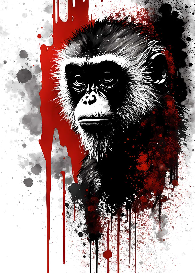 Capuchin Monkey Painting
