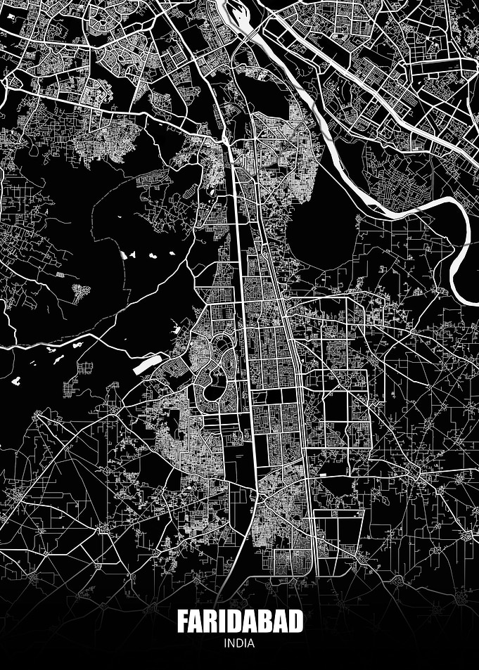 Faridabad India Dark Map