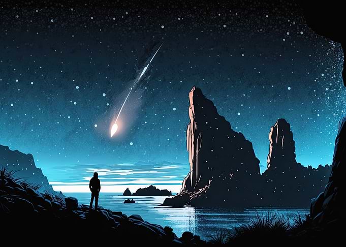 Meteor shower AI Art