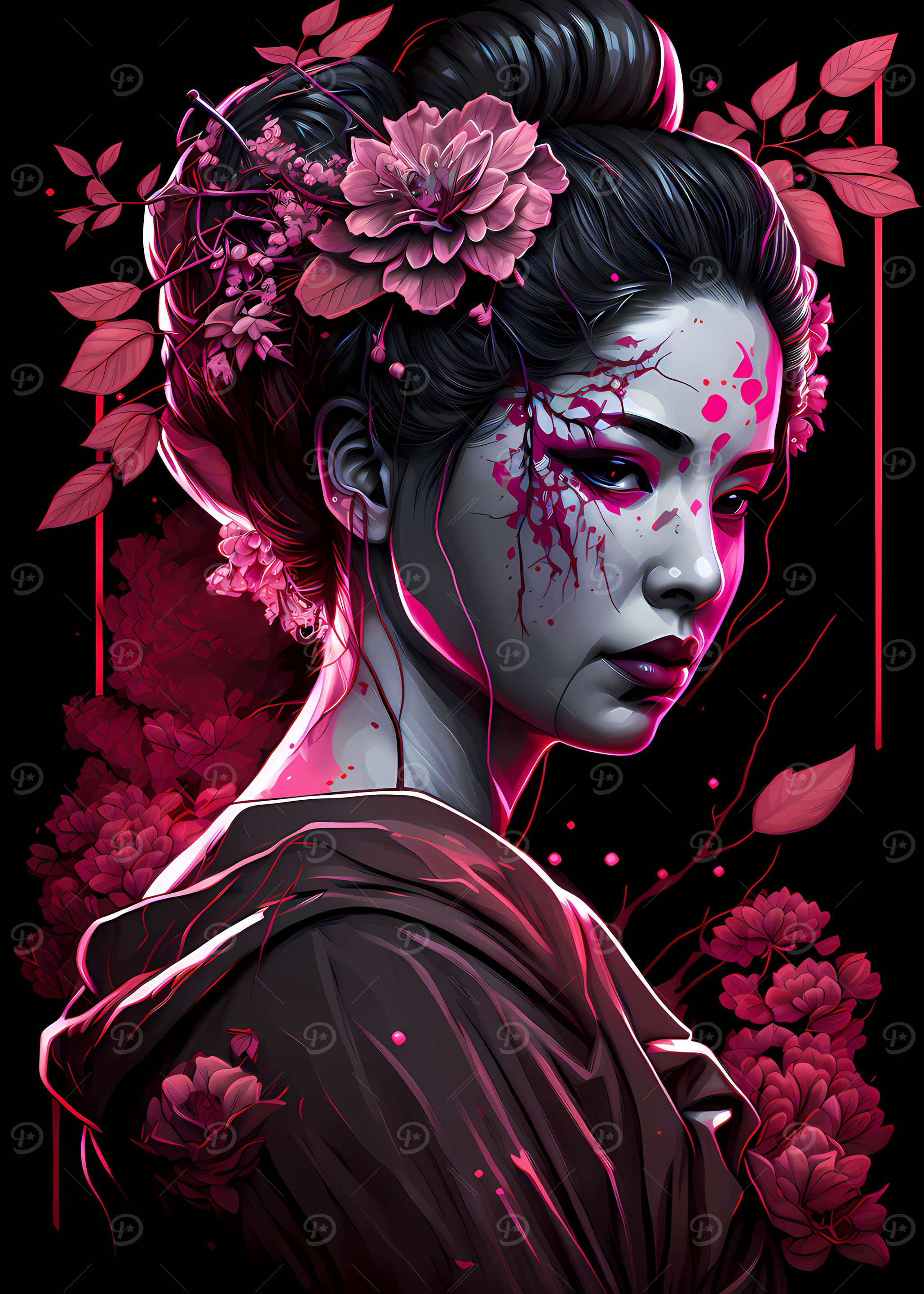 Geisha Neon Cherry Blossom