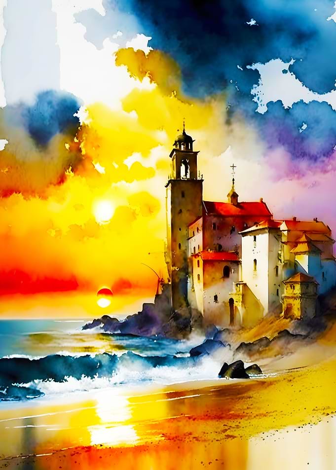 Romantic Coastal Landscape