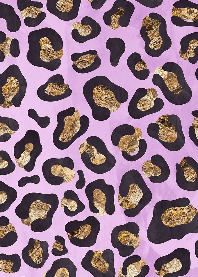 Pink gold leopard print