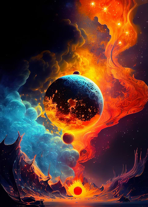 Cosmic Garden — metal poster wall art