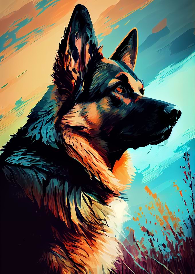 German Shepherd Colorful