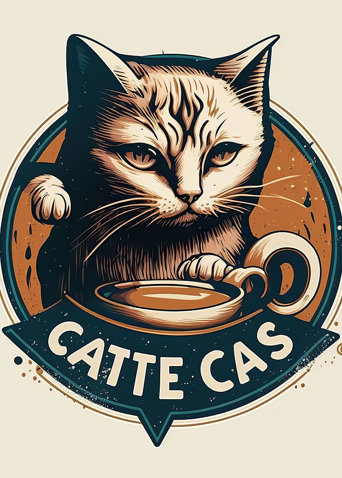 cat drinking coffee
