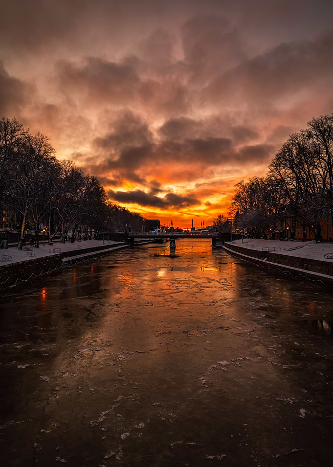 Icy River in Turku