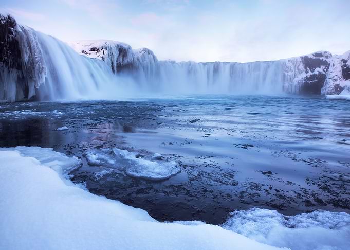 Snowy Morning at Godafoss
