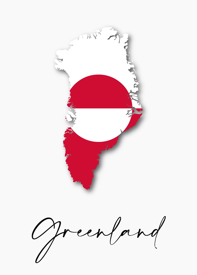 Greenland Country Map Flag