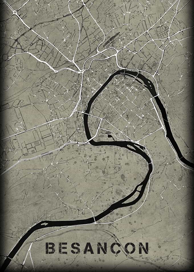 Besancon old western map