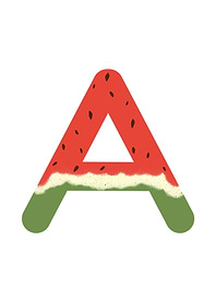 Funny Letter A Water Melon