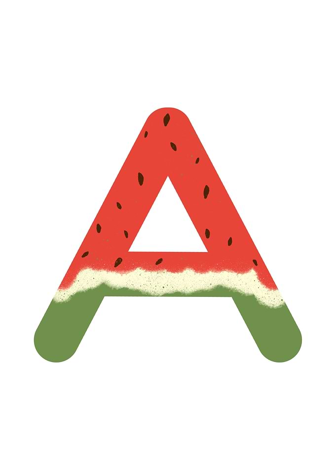 Funny Letter A Water Melon
