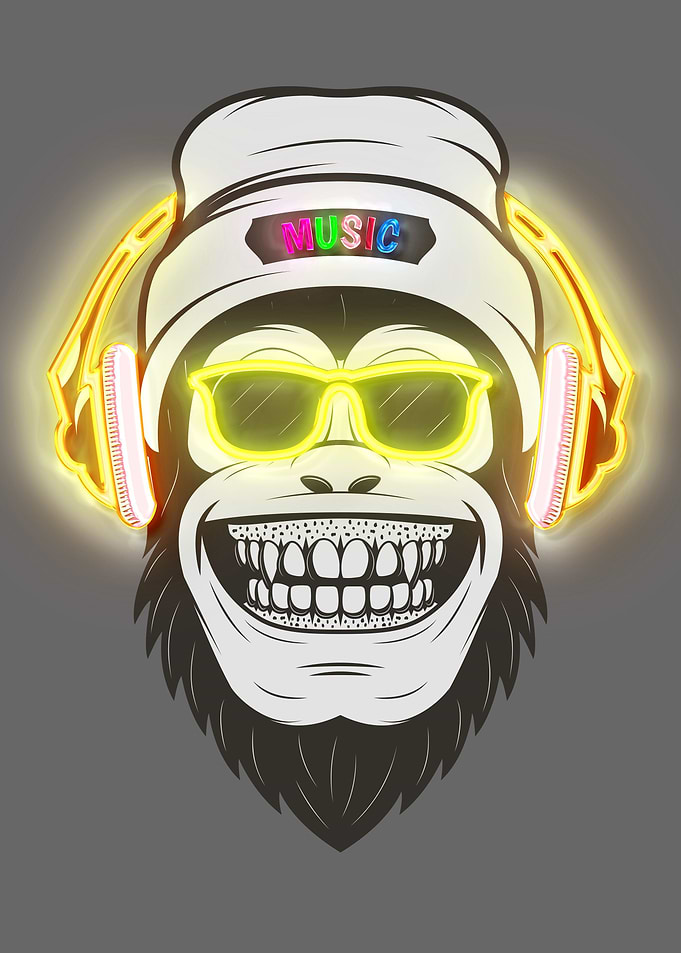 Cool hip hop music monkey