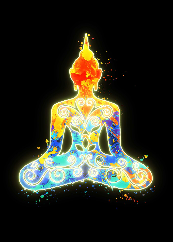 Buddha Floral Yoga Pose