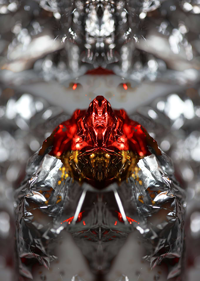 Aluminum foliage close up
