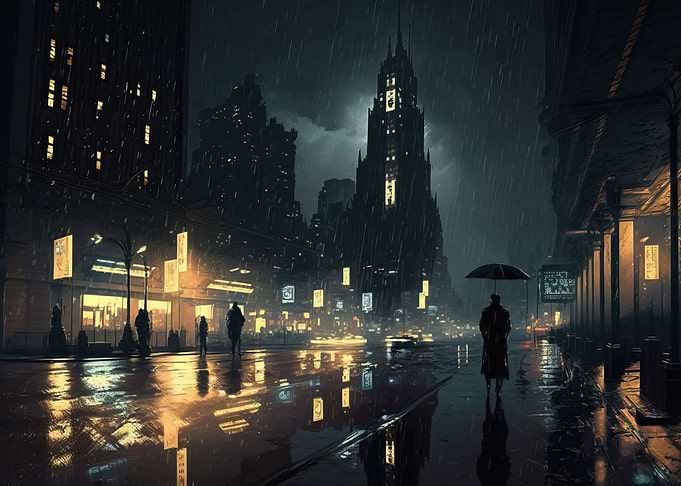 noir cityscape