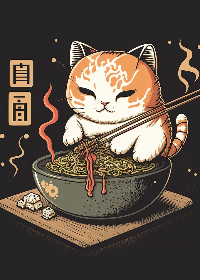 sushi cat chef japan