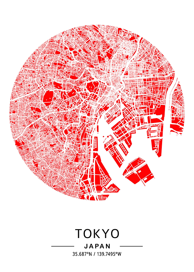 Tokyo in red circle