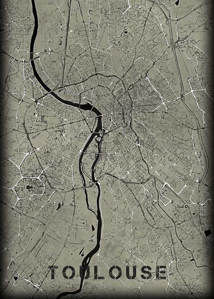 Toulouse old western map