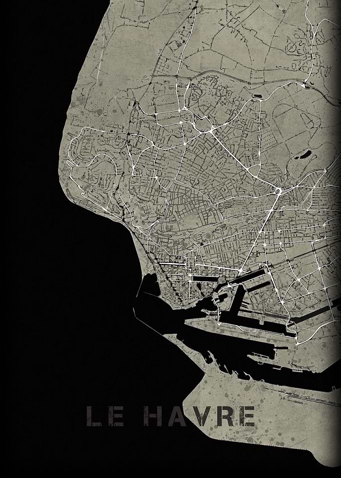 Le Havre old western map