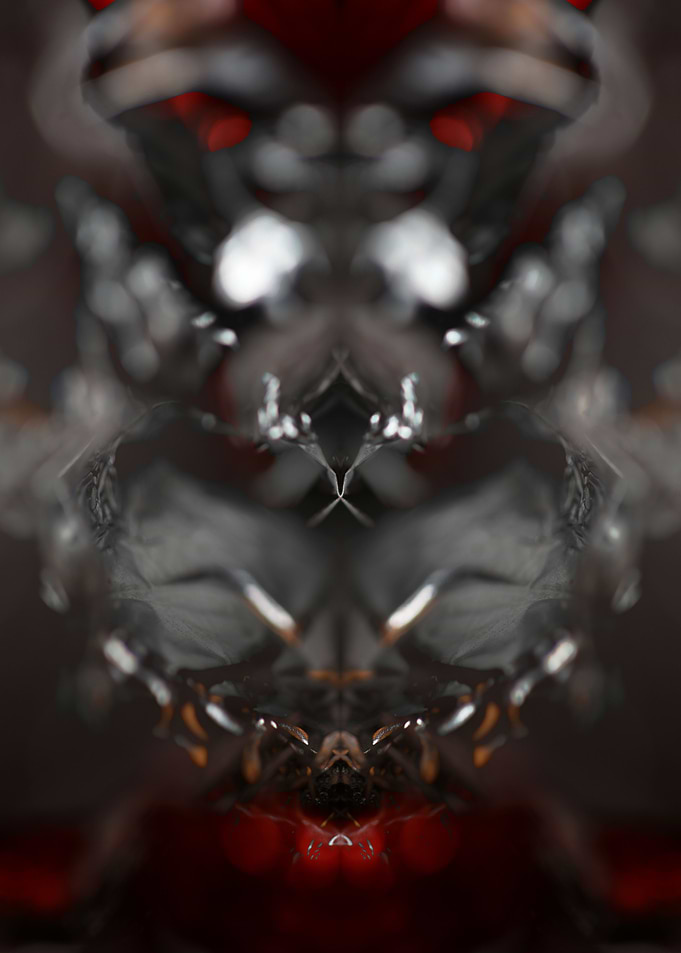 Red and silver alu foliage