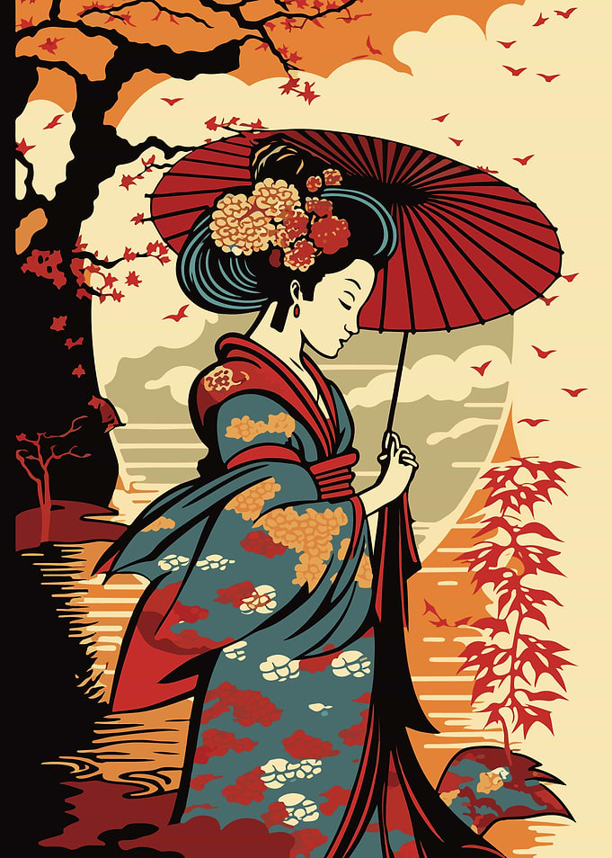 Geisha in the park1