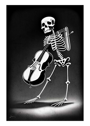 skull with viola