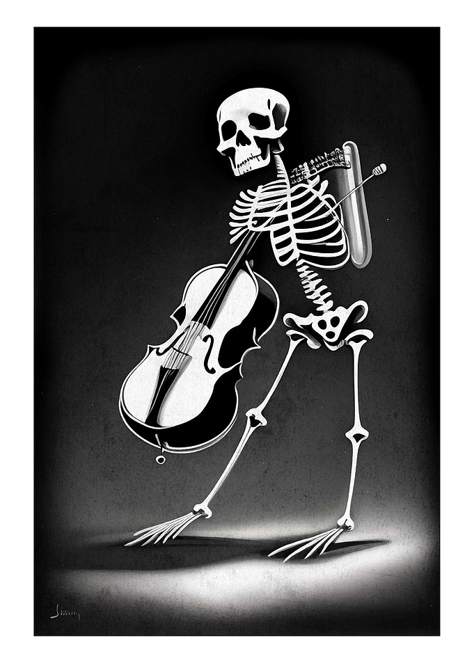 skull with viola