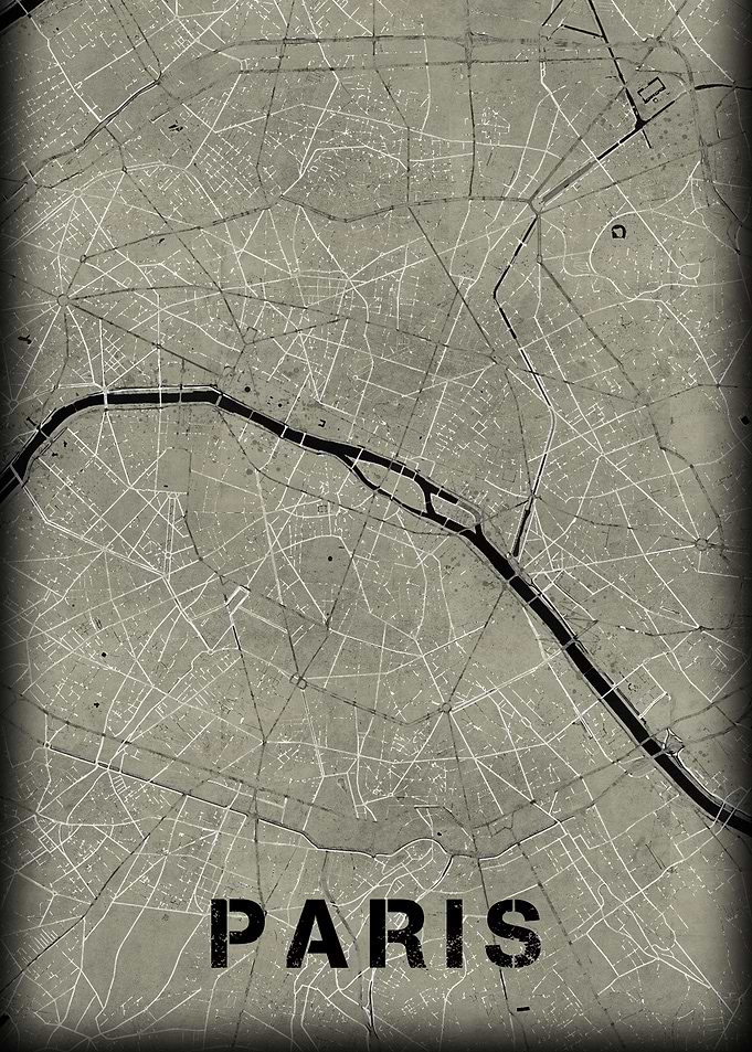 Paris old western map