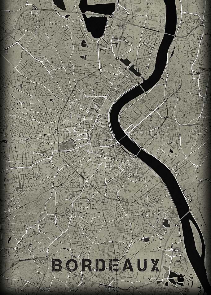 Bordeaux old western map