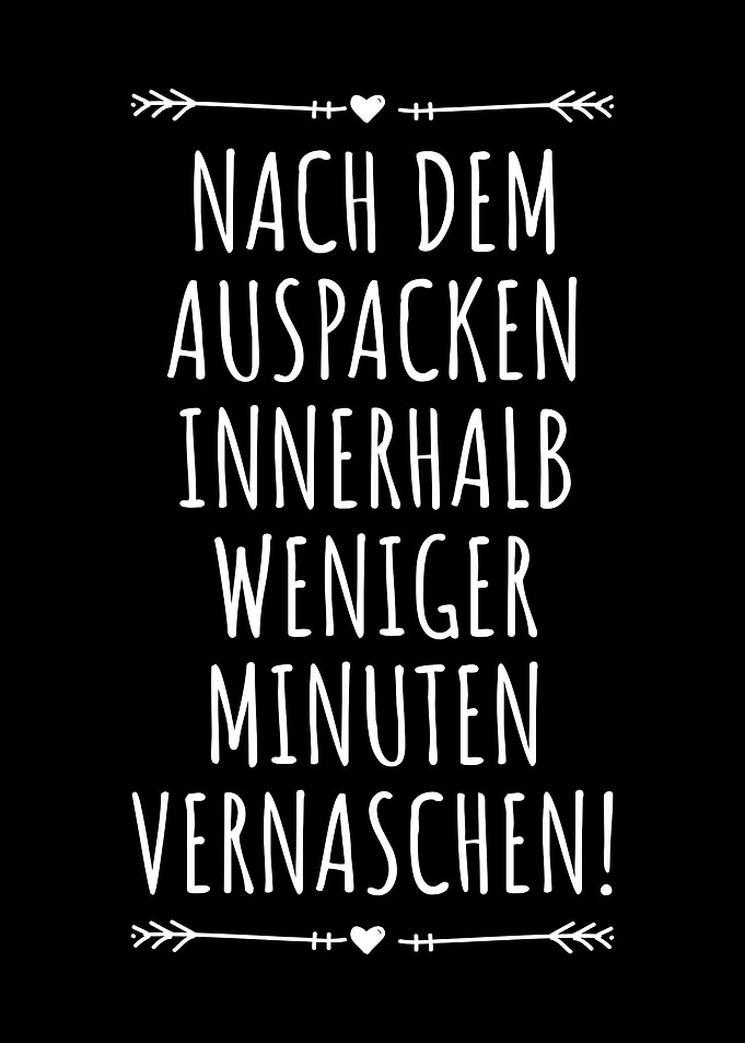 Nach Auspacken Vernaschen